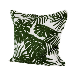 Mercana Boyle Tropical Palm Leaf Decorative Pillow Cover – Fresh Coastal Accent for Your Home Décor Green Fabric | 20x20 67351