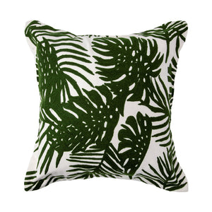 Mercana Boyle Tropical Palm Leaf Decorative Pillow Cover – Fresh Coastal Accent for Your Home Décor Green Fabric | 20x20 67351