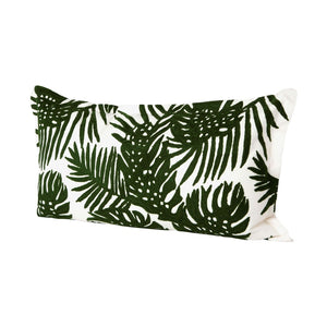 Mercana Boyle Tropical Palm Leaf Decorative Pillow Cover – Fresh Coastal Accent for Your Home Décor Green Fabric | 13x21 67352