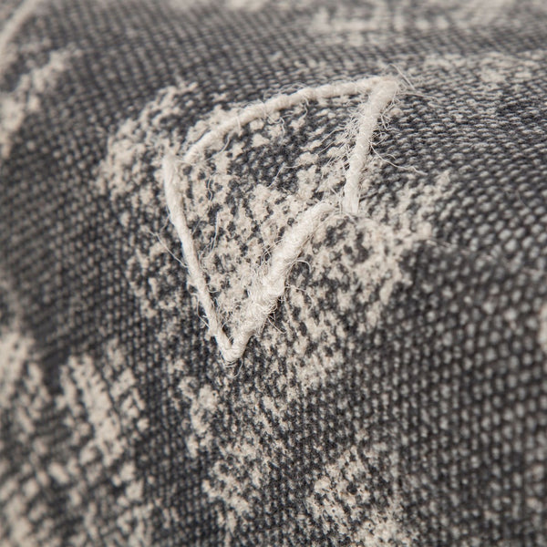 Mercana Pallu Boho-Inspired Ottoman with Elegant Geometric Design and Sturdy Wooden Base for Home Decor 67489