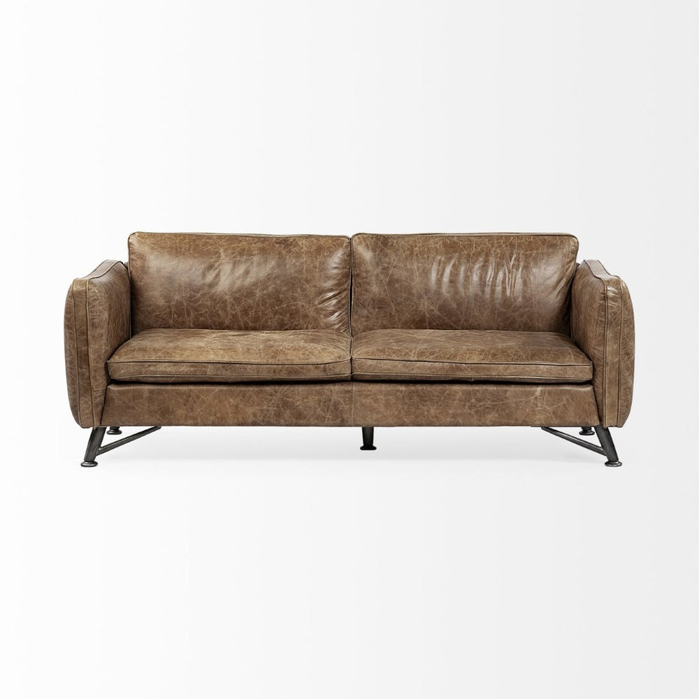 Mercana Cobain I 84" Two-Seater Sofa - Premium Leather, Modern Industrial Design for Luxurious Comfort 67680