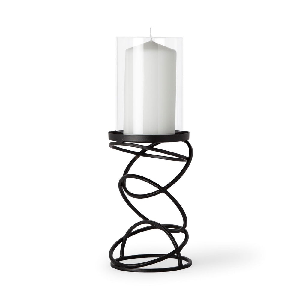 Mercana Omega Candle Holder - Modern Stacked Ring Design in Matte Finish for Elegant Tabletop Décor Black Metal | 14H 67878