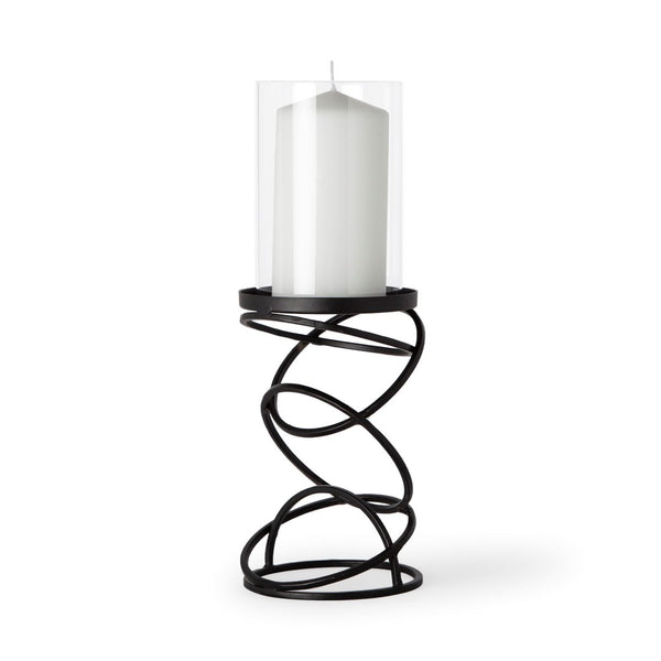Mercana Omega Candle Holder - Modern Stacked Ring Design in Matte Finish for Elegant Tabletop Décor Black Metal | 14H 67878