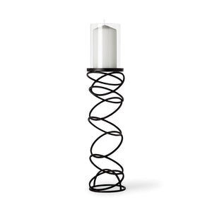 Mercana Omega Candle Holder - Modern Stacked Ring Design in Matte Finish for Elegant Tabletop Décor Black Metal |  21.3H 67880