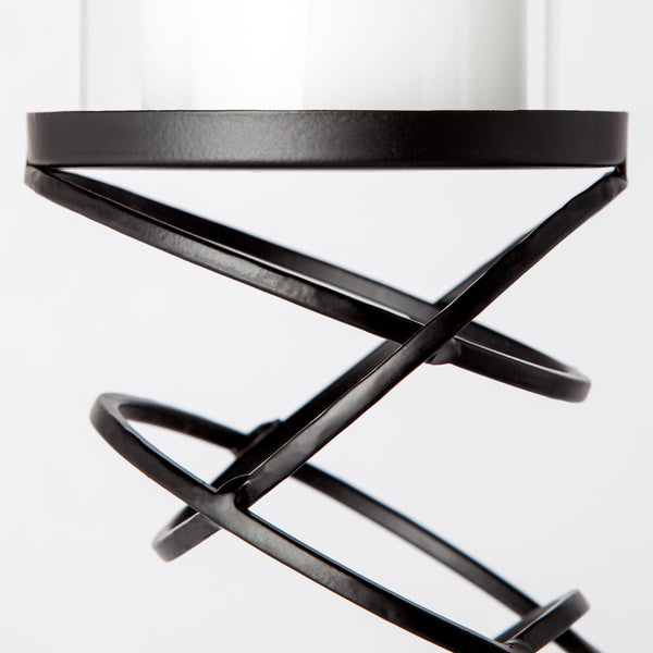 Mercana Omega Candle Holder - Modern Stacked Ring Design in Matte Finish for Elegant Tabletop Décor Black Metal |  21.3H 67880