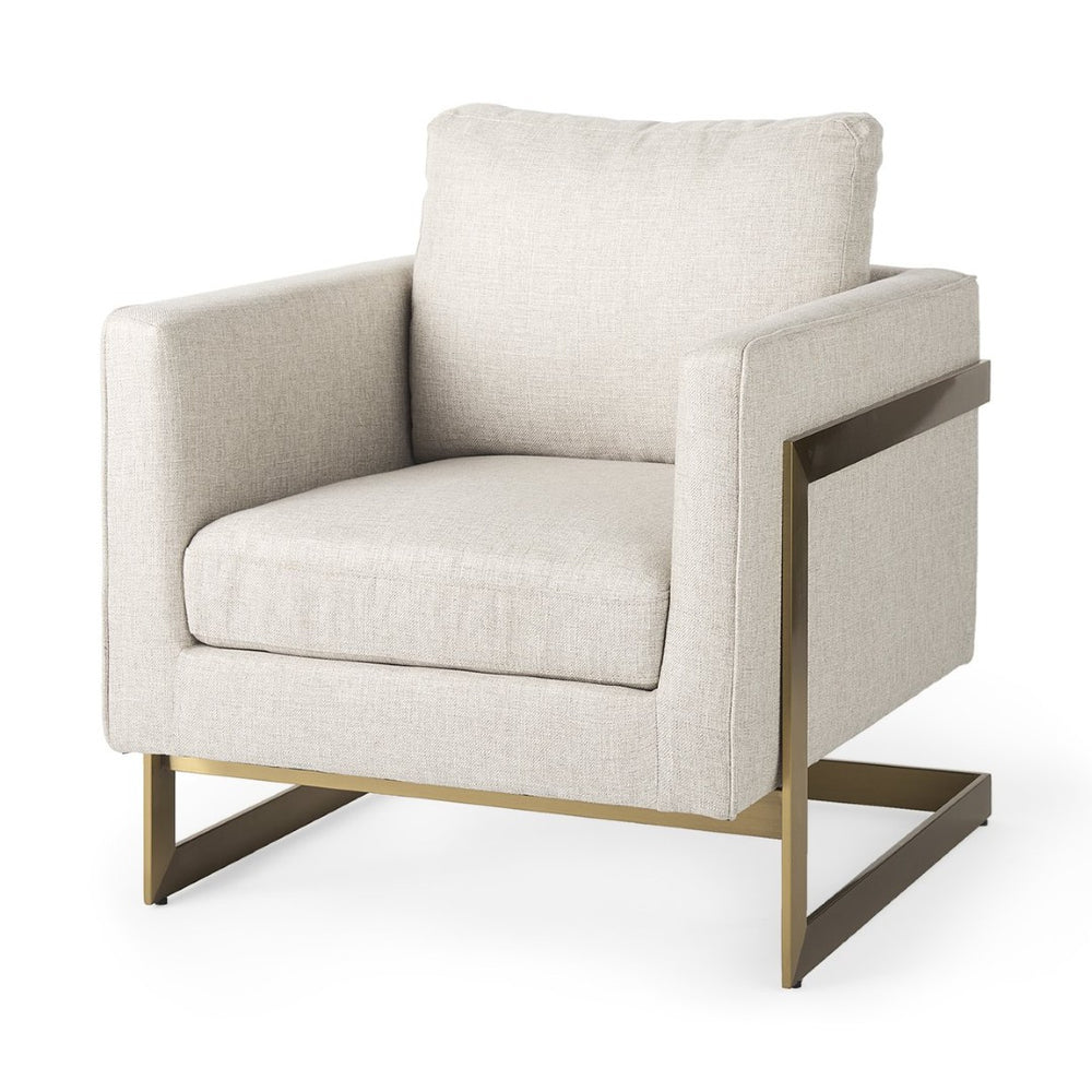 Mercana Rupert Luxe Modern Club Chair with Plush Comfort and Eye-Catching Metallic Frame for Stylish Spaces 67929