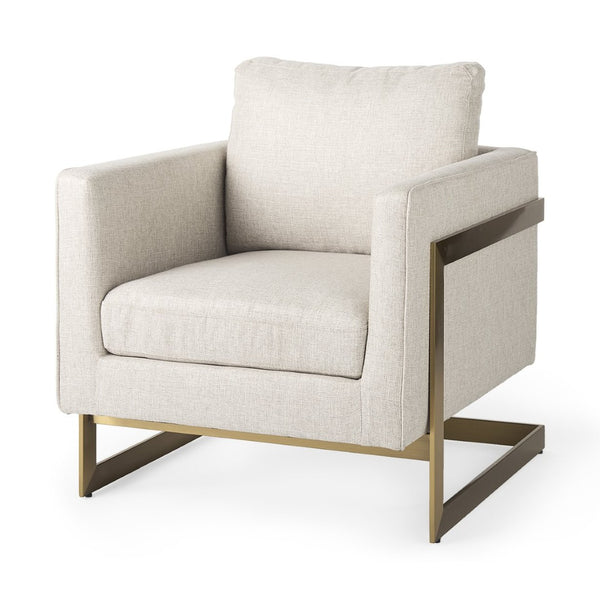 Mercana Rupert Luxe Modern Club Chair with Plush Comfort and Eye-Catching Metallic Frame for Stylish Spaces 67929