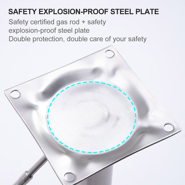 English Elm Titanium Modern Stainless Steel Swivel Bar Stool with Backrest Adjustable Height, Durable Gaslift Base Black W2195P290199