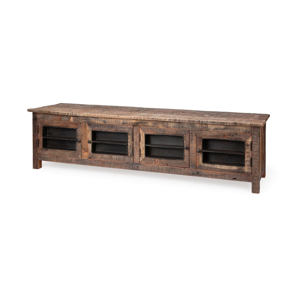 Mercana Wilton Rustic Media Console with Unique Storage for Farmhouse, Lodge, and Modern Décor Styles 67739