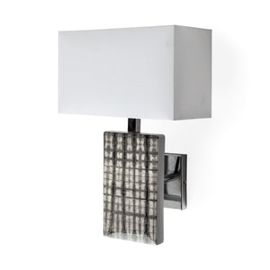 Mercana Arcadia II 11x17 Silver Chrome Base White Rectangular Shade Wall Sconce  67940