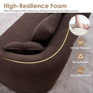 English Elm (old Sku W2231p392100) Chenille Sleeper Sofa Foldable Convertible Loveseat with Four Pillows Brown W2231P466739
