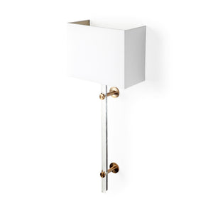 Mercana Cantabria 12x30 White Shade Brass/Acrylic Wall Sconce 67943