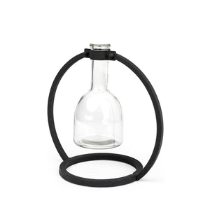 Mercana Monica I Short Black Metal Glass Bottle Vase  67909