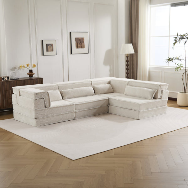 English Elm Compression Mahjong Sofa - Versatile Modular Floor Bed With Memory Foam & Soft Fleece, No Assembly W3723S00023