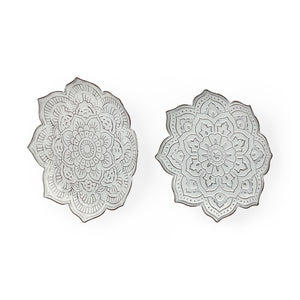 Mercana Miranda Set of 2 Stamped Metal Lotus Flower Wall Decor 67908