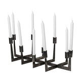 Tertium Black Metal Ten Candle Table Candle Holder