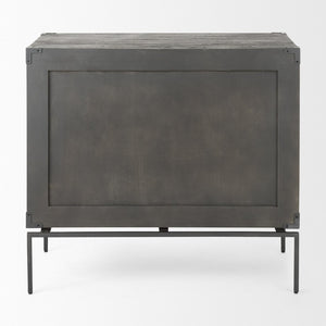 Mercana Ward 34L x 18W Industrial 3 Drawer Accent Cabinet with Iron Base for Modern Urban Living Spaces 67826