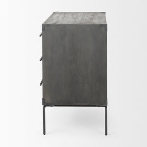 Mercana Ward 34L x 18W Industrial 3 Drawer Accent Cabinet with Iron Base for Modern Urban Living Spaces 67826