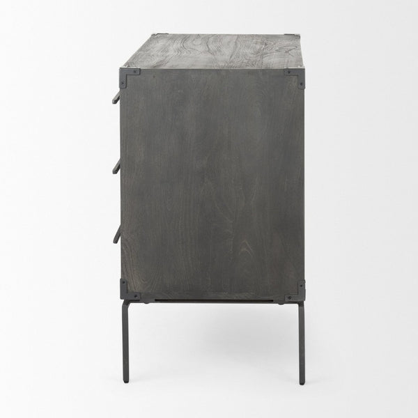 Mercana Ward 34L x 18W Industrial 3 Drawer Accent Cabinet with Iron Base for Modern Urban Living Spaces 67826