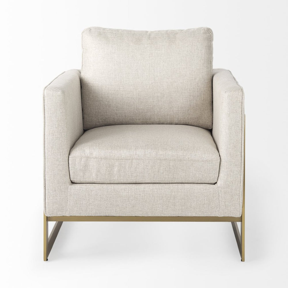 Mercana Rupert Luxe Modern Club Chair with Plush Comfort and Eye-Catching Metallic Frame for Stylish Spaces 67929