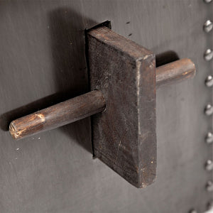 Mercana Orwell Industrial Office Desk with Reclaimed Solid Wood Top and Sturdy Metal Cladded Frame Design 67899