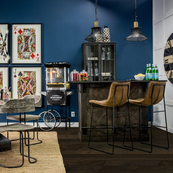 Mercana Cheers Solid Wood Bar Counter with Wine Storage - Stylish Kitchen Island for Entertaining & Organizing 67553-AB