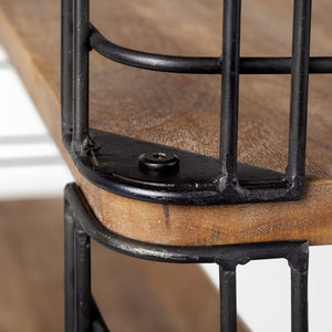 Mercana Bradie Industrial Six-Shelf Shelving Unit - Sturdy Mango Wood & Iron Frame for Stylish Storage Solutions 67840-AB