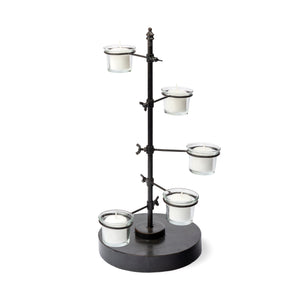 Mercana Jaran Black Metal Five Armed Tealight Table Candle Holder  67998