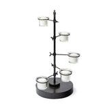 Jaran Black Metal Five Armed Tealight Table Candle Holder