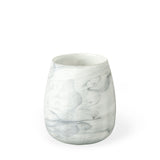 Volta I Short Gray Cream Glass Abstract Pattern Vase