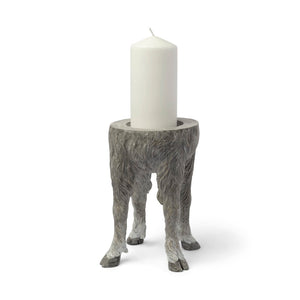 Mercana Pan Rustic Ceramic Hoofed Candle Holder – Sculptural Décor for Modern Farmhouse & Eclectic Spaces Gray Ceramic | 9H 68065