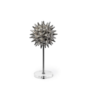 Mercana Morning Star I (Small) 7L x 7W Silver Spiky Metal Orb On A Pedestal 68070