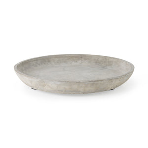 Mercana Triton Large Shallow Bowl - Stylish Round Concrete Tray For Modern Home Décor & Functional Use Concrete | Large  68075