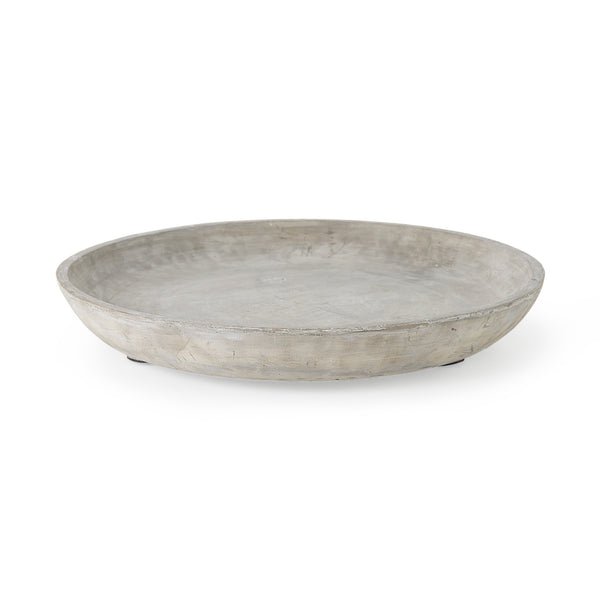 Mercana Triton Large Shallow Bowl - Stylish Round Concrete Tray For Modern Home Décor & Functional Use Concrete | Large  68075