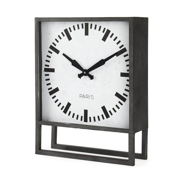 Mercana Felix Industrial Square Table Clock – Timeless Charm for Modern Spaces with Easy Readability and Style 68082