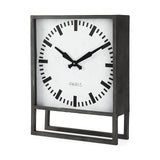 Mercana Felix Gray Metal Square Table Clock 68082