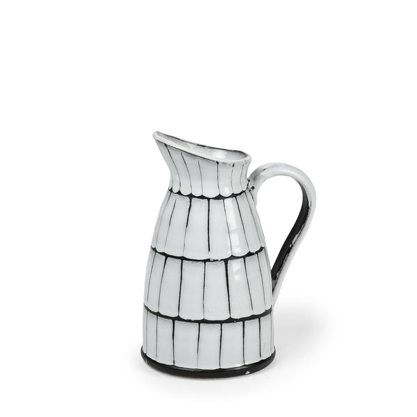 Mercana Lome Striking Black and White Ceramic Jug - Modern Accent for Home Décor and Stylish Display White/Black Ceramic | 10H 68100