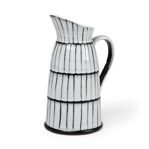 Mercana Lome Striking Black and White Ceramic Jug - Modern Accent for Home Décor and Stylish Display White/Black Ceramic | 13H 68101