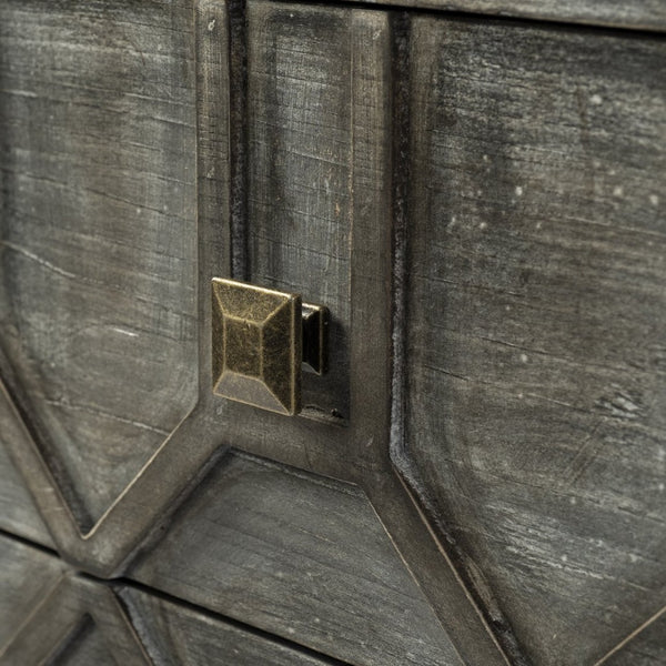 Mercana Genevieve 39-Inch 3-Drawer Accent Cabinet with Luxe Glam Design and Industrial Charm for Storage 68115