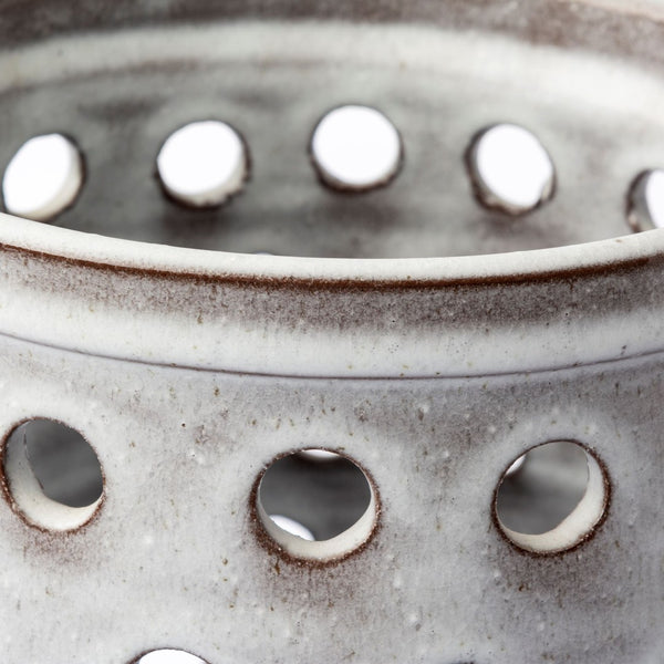 Mercana Canasta Rustic Ceramic Vase - Handcrafted Cylindrical Design for Modern Farmhouse & Scandinavian Decor White Ceramic | 19H 68105