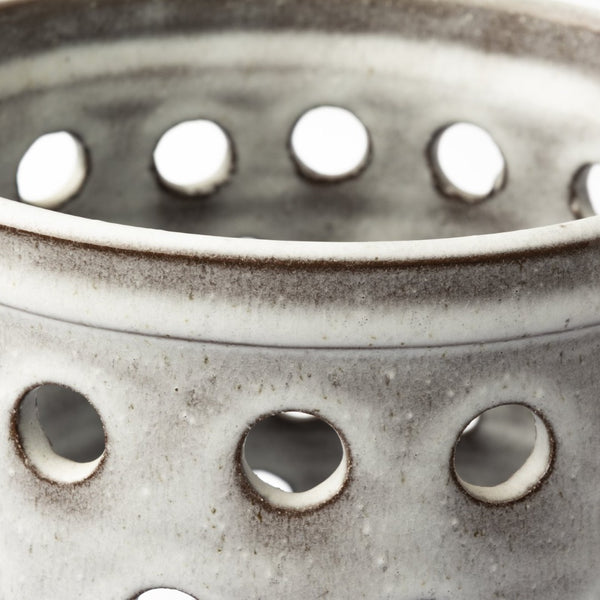 Mercana Canasta Rustic Ceramic Vase - Handcrafted Cylindrical Design for Modern Farmhouse & Scandinavian Decor White Ceramic | 12H 68104