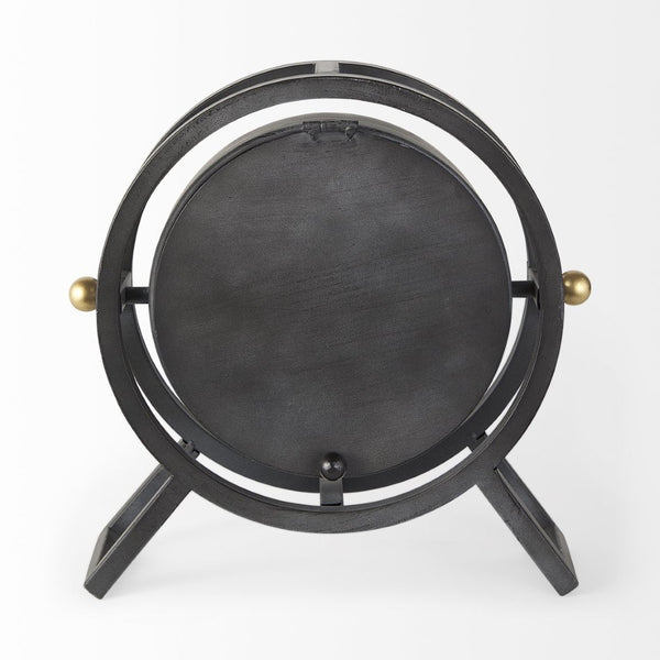 Mercana Gaston Industrial Circular Table Clock – Vintage Charm with Modern Simplicity for Any Space 68083