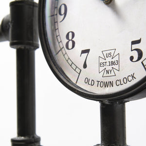 Mercana Trifect Industrial Three-Face Floor Clock - Unique Multi-Time Zone Design for Urban Style Spaces 68030