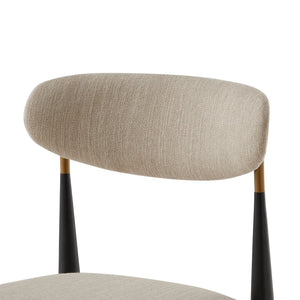 English Elm Christopher Knight Home® - ARMLESS Modern Upholstered Counter Stool Set of 2 with Iron Toothpick Frame, Gold Trim Accents Beige+Black N771P316339A