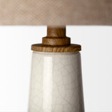 Mercana Rebecca (28.5"H) White Crackled Ceramic Base Wood Accent Table Lamp 68109