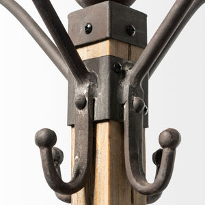 Mercana Lamda Stylish Freestanding Coat Rack with Rustic Charm for Entryways, Mudrooms, and Offices 68000