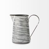 Mercana Serena I 8H Small Gray/White Textured Metal Jug 68058