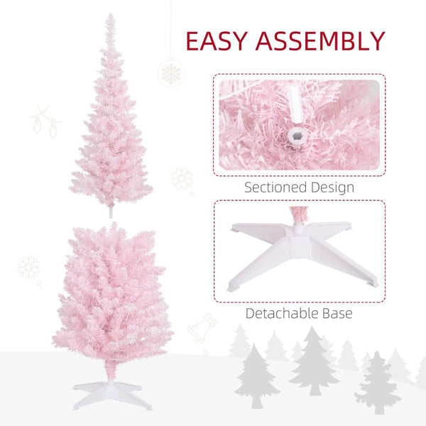 English Elm 7ft Matte Black Pencil Christmas Tree with 250 Warm Led Lights for Small Spaces T3971P400686