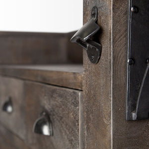 Mercana Cheers Solid Wood Bar Counter with Wine Storage - Stylish Kitchen Island for Entertaining & Organizing 67553-AB