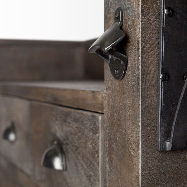 Mercana Cheers Solid Wood Bar Counter with Wine Storage - Stylish Kitchen Island for Entertaining & Organizing 67553-AB